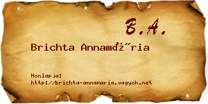 Brichta Annamária névjegykártya